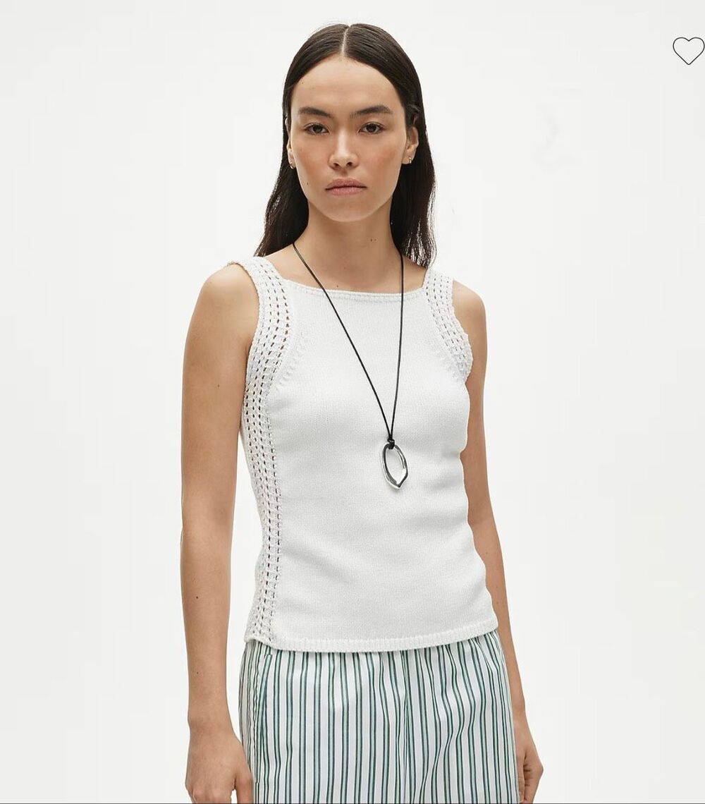 J. Crew Crochet sweater-tank in White NWT size XS
